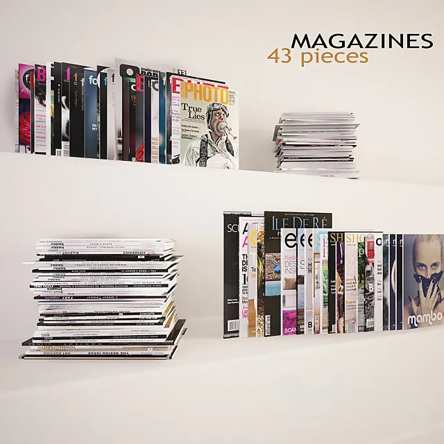 Magazines. 43 pieces 3D Model