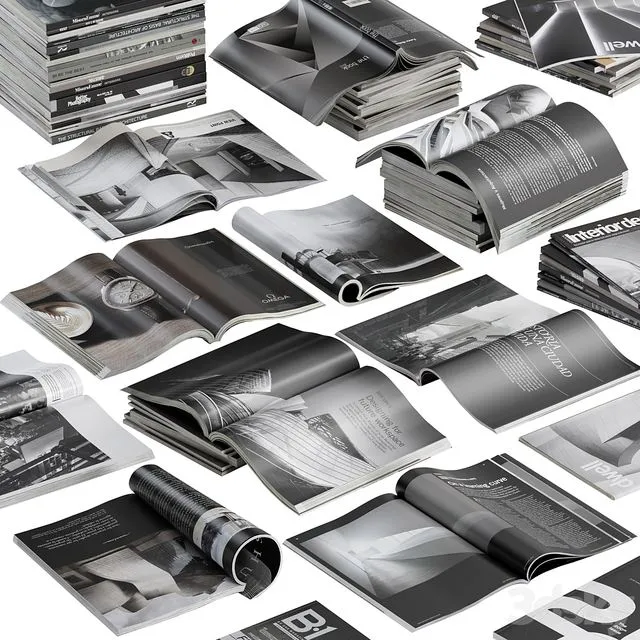Magazines – Dark Theme 3D Model