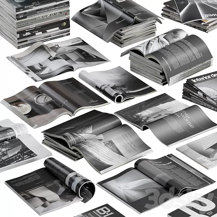 Magazines – Dark Theme 3D Model