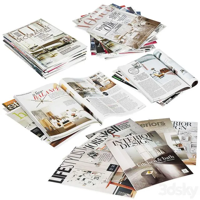 Magazines stacks 3D Model