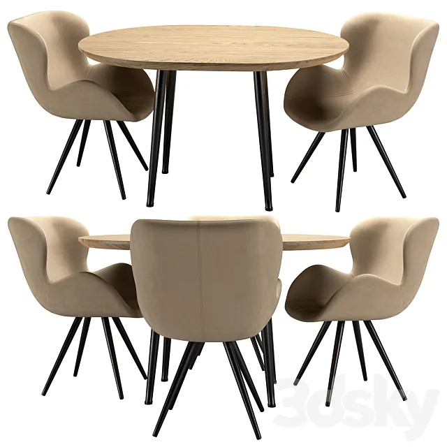 Magda Chair and Leticia Table 3D Model Magda Chair and Leticia Table 3D Model