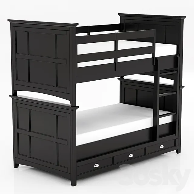 Magnussen Home Bennett Black Bunk Bed 3D Model