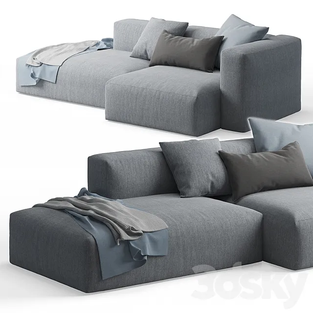 Mags Soft Corner Lounge Sofa by HAY 3D Model