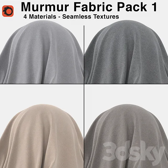Maharam – Murmur Fabric – Pack 1 (4 Seamless Materials) 3D Model