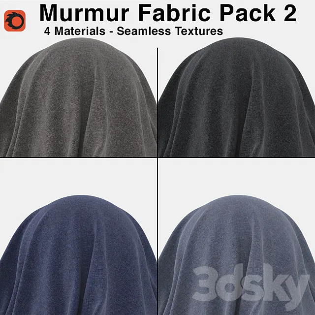 Maharam – Murmur Fabric – Pack 2 (4 Seamless Materials) 3D Model