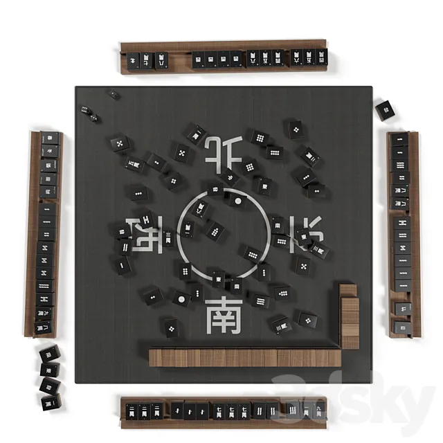 Mahjong Set 3D Model Mahjong Set 3D Model