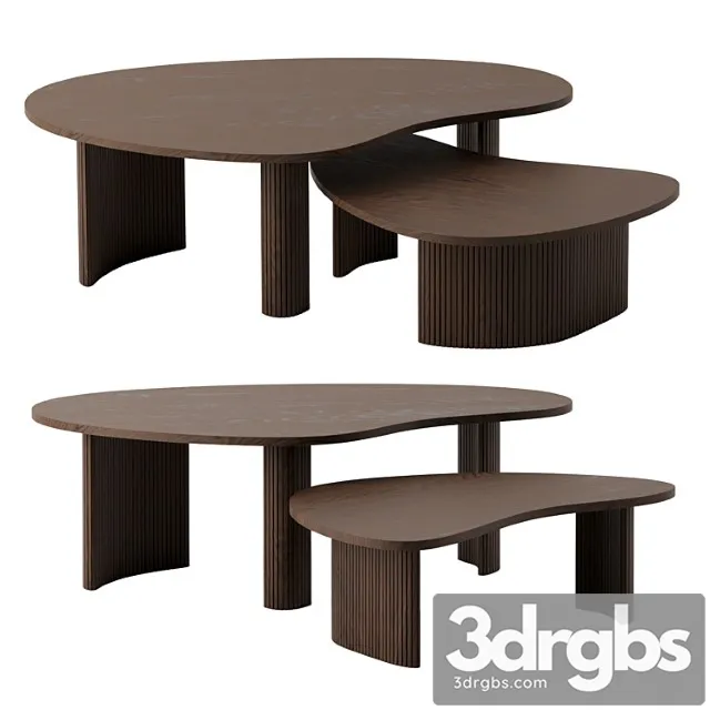 Mahogany boomerang coffee tables by ethnicraft Mahogany boomerang coffee tables by ethnicraft