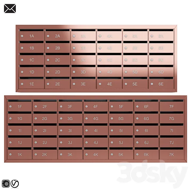 Mailbox (mailbox) 3D Model Mailbox (mailbox) 3D Model