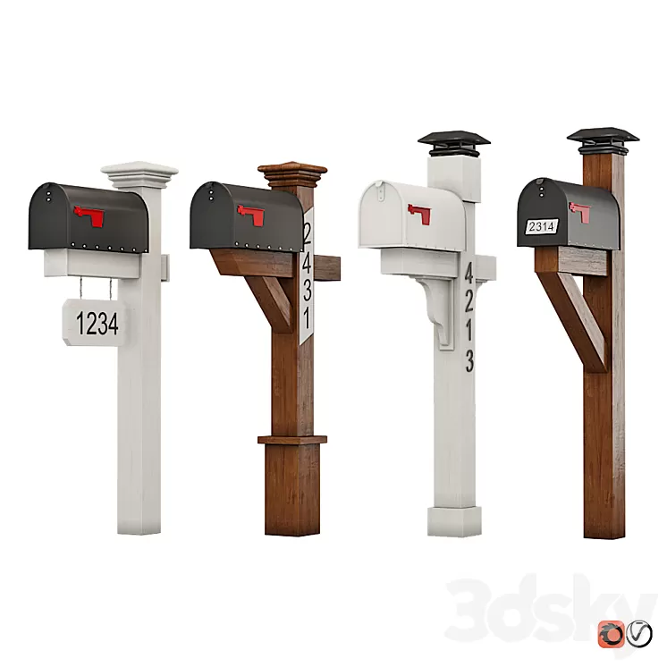 Mailboxes_set_014 3D Model