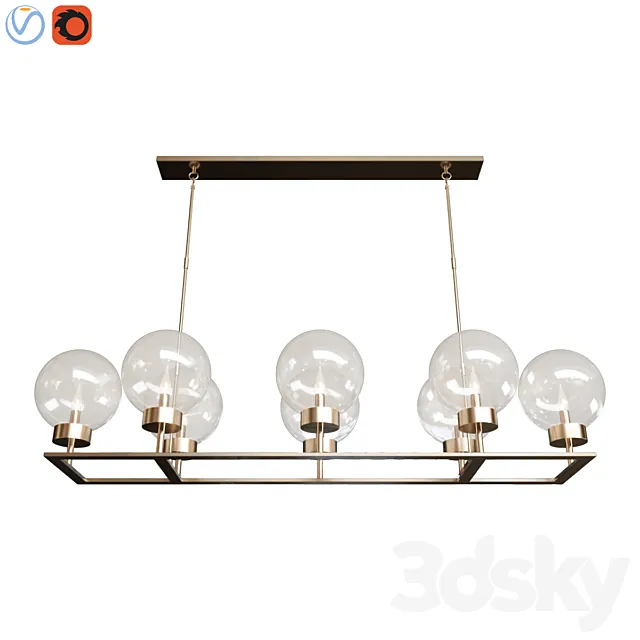 Maisie Glass Globe Chandelier 3D Model Maisie Glass Globe Chandelier 3D Model