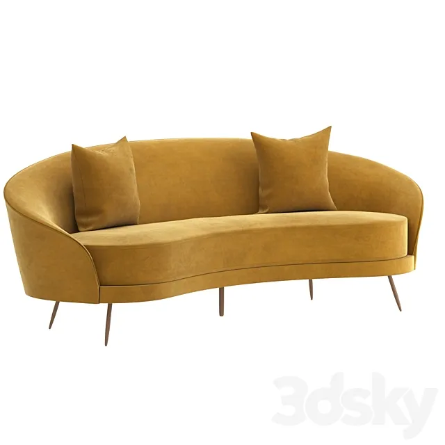 Maisons du monde canape yellow 3D Model Maisons du monde canape yellow 3D Model