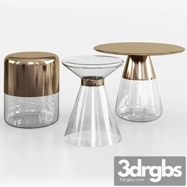 Maisons Du Monde Glass And Gold Metal Side Table 3D Model Download