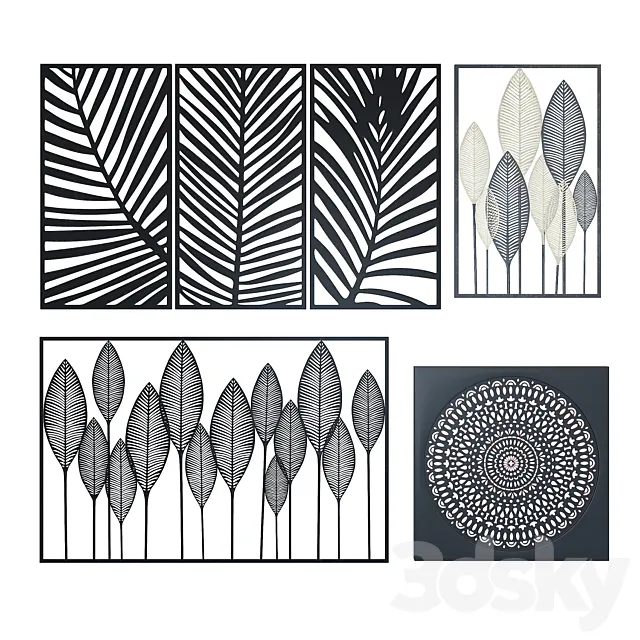 Maisons du Monde Wall Decoration 2 3D Model Maisons du Monde Wall Decoration 2 3D Model