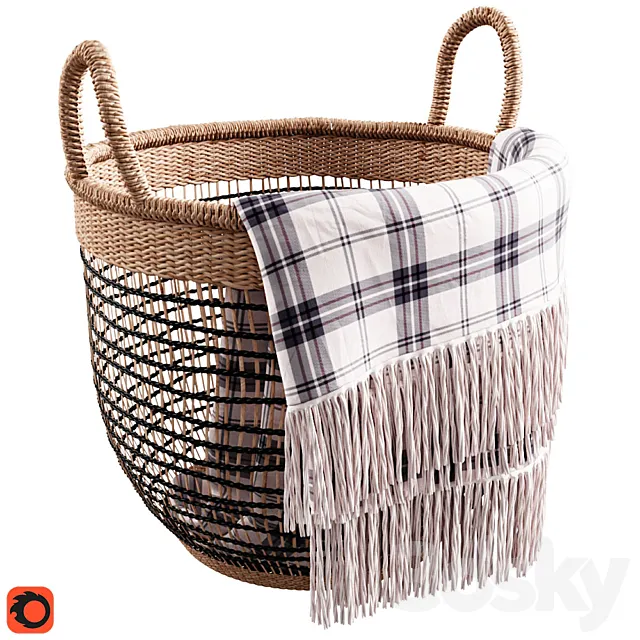 Maisons du Monde Woven Basket 3DModel Maisons du Monde Woven Basket 3DModel