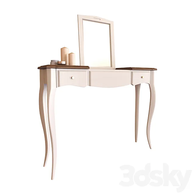 Make-up table with mirror ST9309. Leontina 3DModel Make-up table with mirror ST9309. Leontina 3DModel