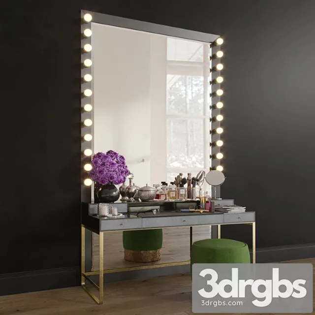 Makeup dressing table decorative set set 01 2 3D Model Download