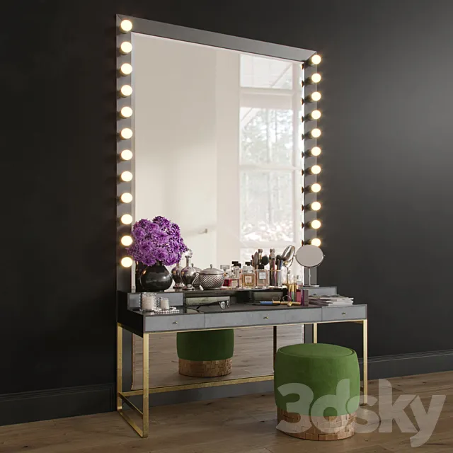 MakeUP Dressing Table Decorative Set Set_01 3DModel MakeUP Dressing Table Decorative Set Set_01 3DModel