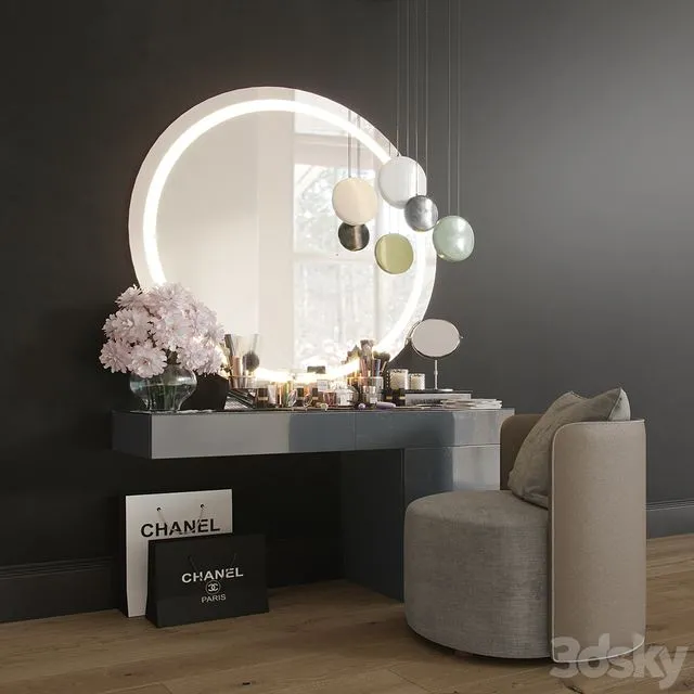 MakeUP Dressing Table Decorative Set Set_02 3D Model MakeUP Dressing Table Decorative Set Set_02 3D Model