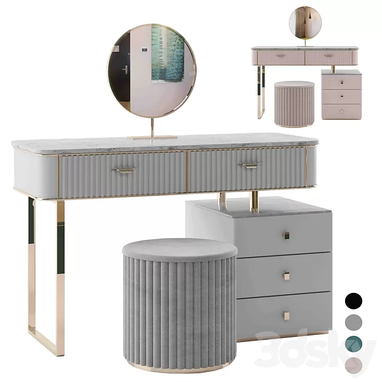 Makeup Vanity Set 02 3D Model Free Download