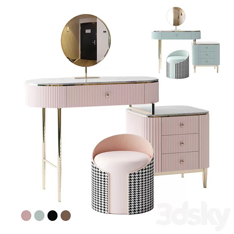 Makeup Vanity Set 3D Model Free Download