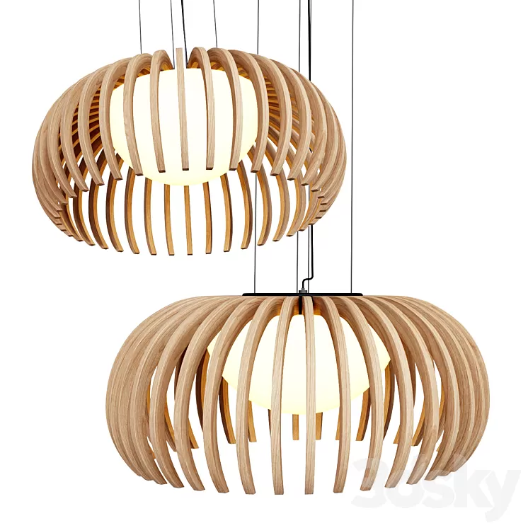 Makris Bollicina Wood Lamps 3D Model Free Download
