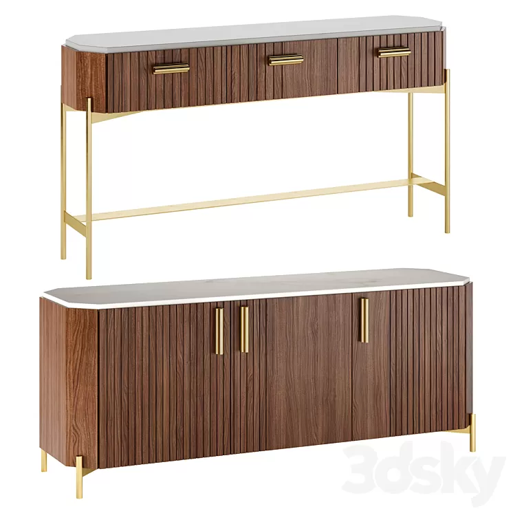 Malcolm Sideboard by Mambo Unlimited Ideas 3D Model Free Download