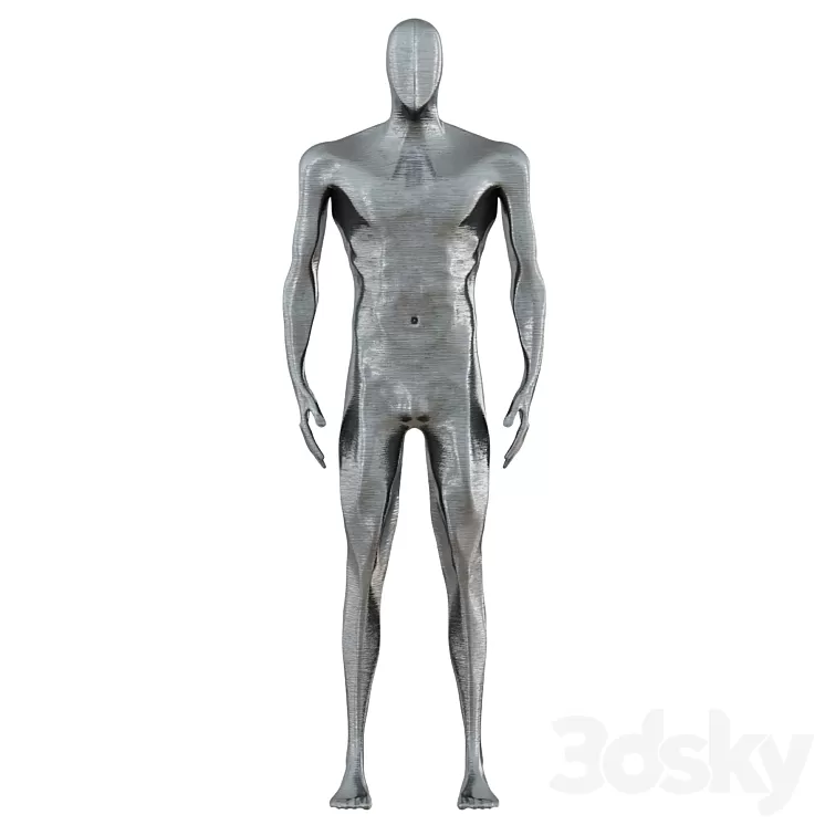 Male figurine made of metal 3D Model Free Download