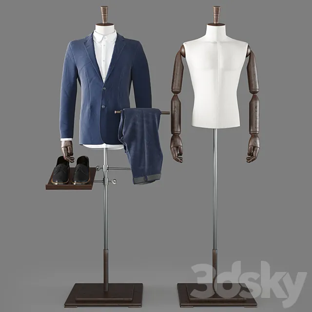 male mannequin in suit 3D Model