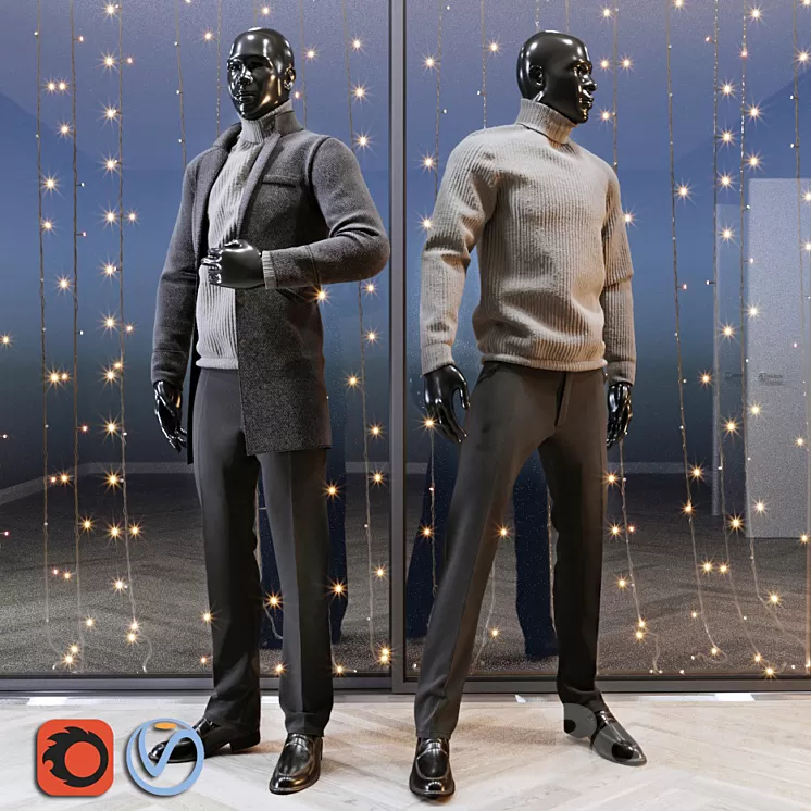Male mannequin set 2 3D Model Male mannequin set 2 3D Model