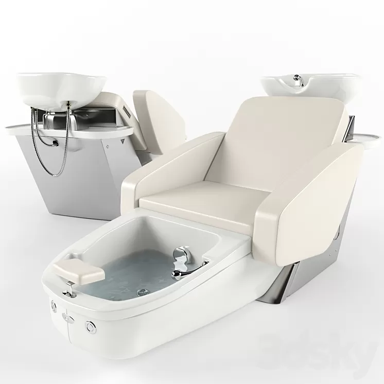 Maletti Mercury Air Massage wash unit with pedicure bowl 3D Model