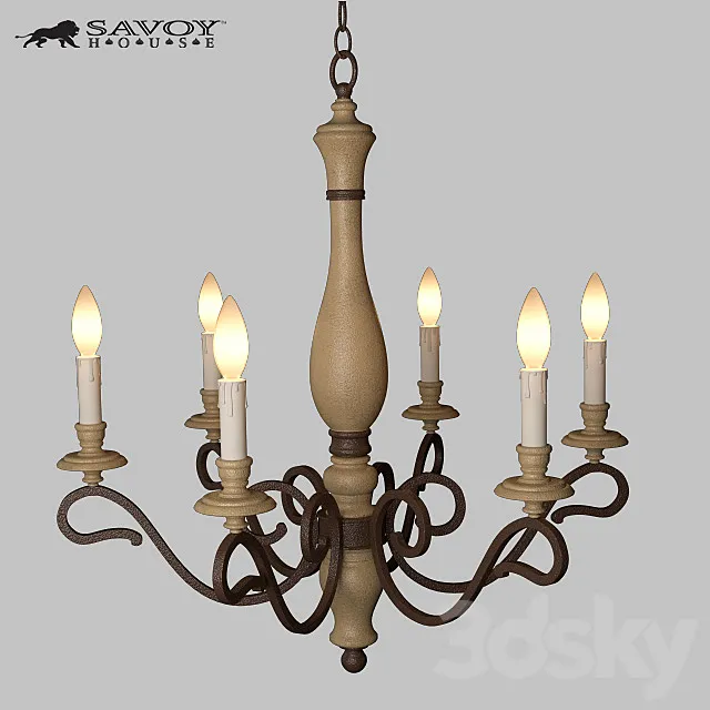Mallory 6 Light Chandelier 3D Model Mallory 6 Light Chandelier 3D Model