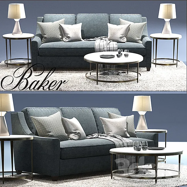 Malory Sofa_Baker_Oberon_Waistline Table Lamp_Oberon Cocktail Table 3D Model Malory Sofa_Baker_Oberon_Waistline Table Lamp_Oberon Cocktail Table 3D Model