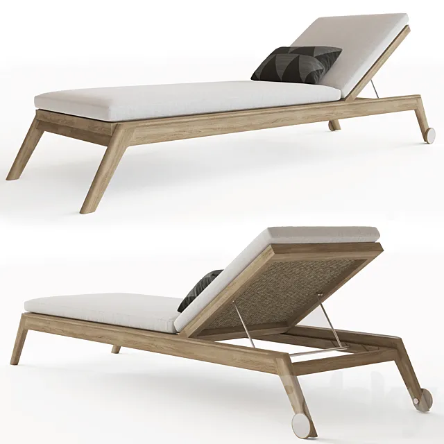 MALTA TEAK CHAISE 3D Model