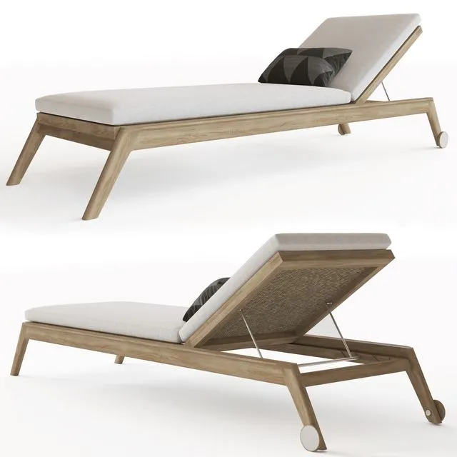 MALTA TEAK CHAISE 3D Model