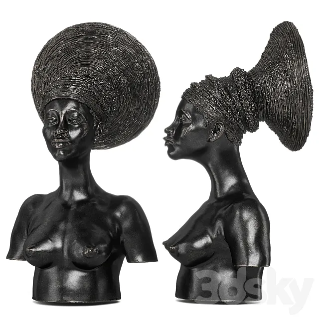 Malvina Hoffman Mangbetu Woman Dark metal 3DModel