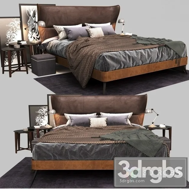 Mamy Blue Bed 3D Model Download