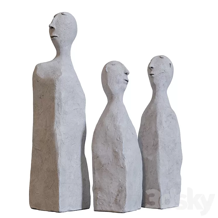 Man – a sculpture of cement 3D Model