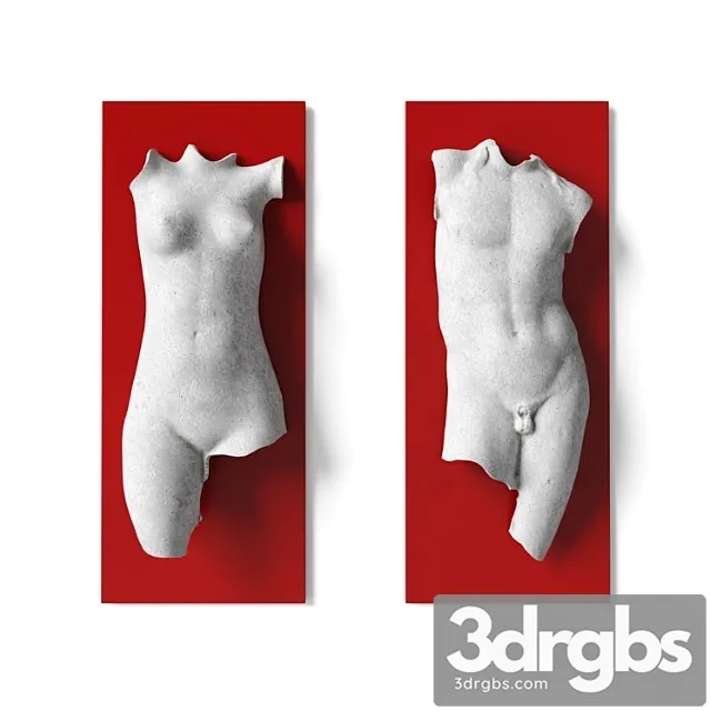Man And Woman Torso Wall Panel 3D Model Download