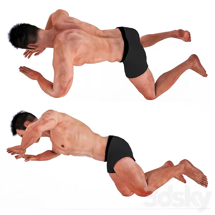 Man with Swimming Pose 3D Model