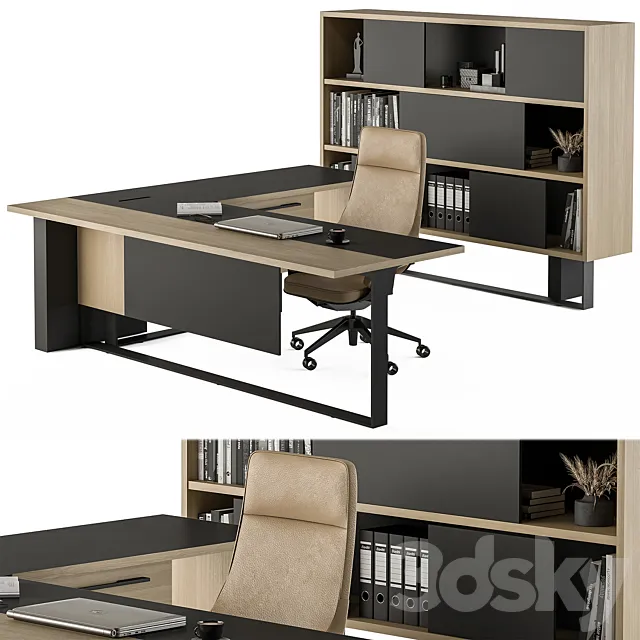 Manager Desk Set – Office Furniture 359 3D Model Manager Desk Set – Office Furniture 359 3D Model