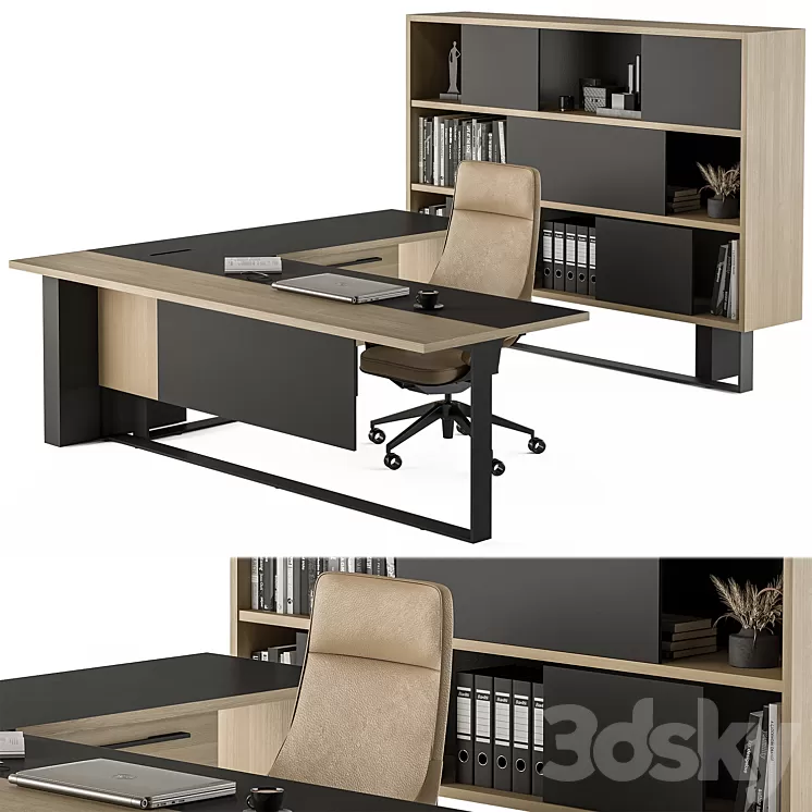 Manager Desk Set – Office Furniture 359 3D Model Free Download