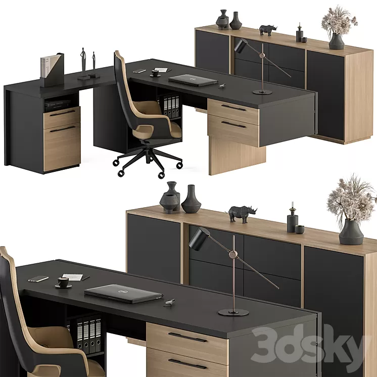 Manager Desk Set – Office Furniture 364 3D Model Free Download
