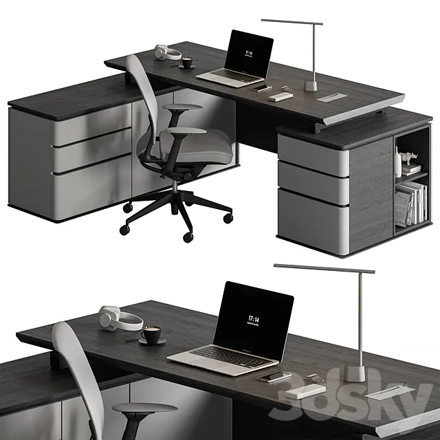 Manager Set – Office Furniture 442 3D Model