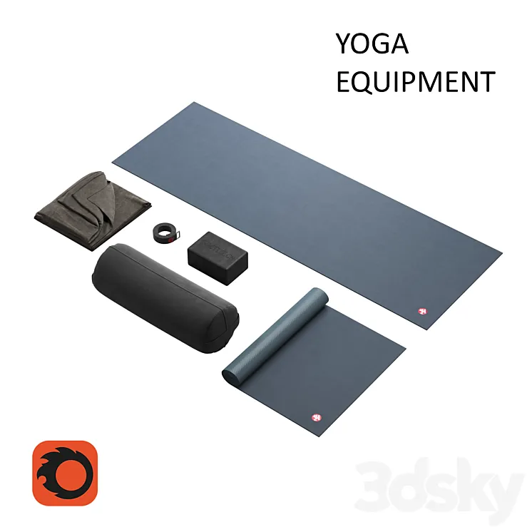 Manduka Yoga Equipment 3D Model Free Download