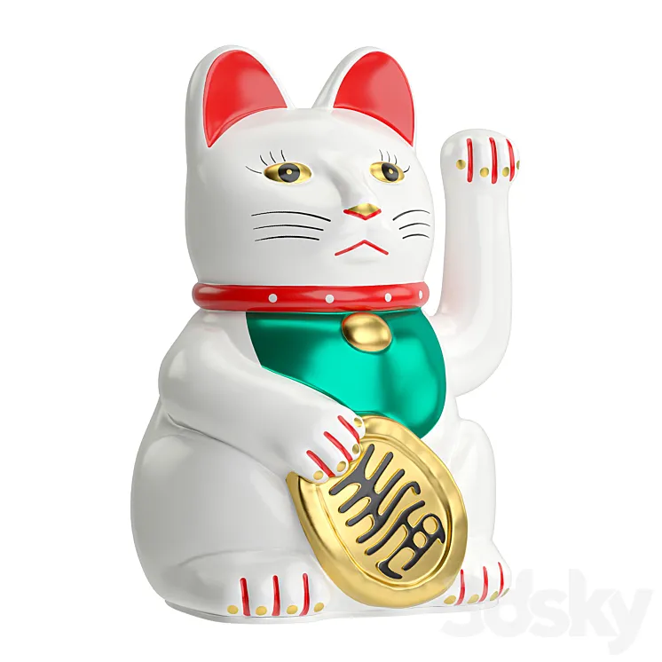 Maneki Neko Cat 3D Model Free Download