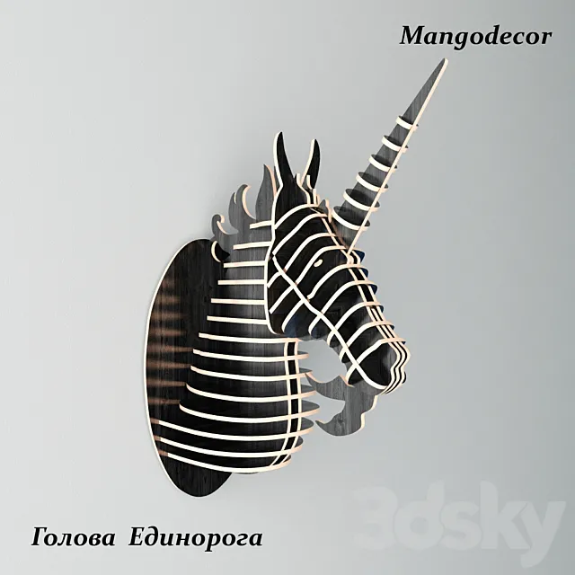 MANGO DECOR head of the Unicorn 3D Model MANGO DECOR head of the Unicorn 3D Model