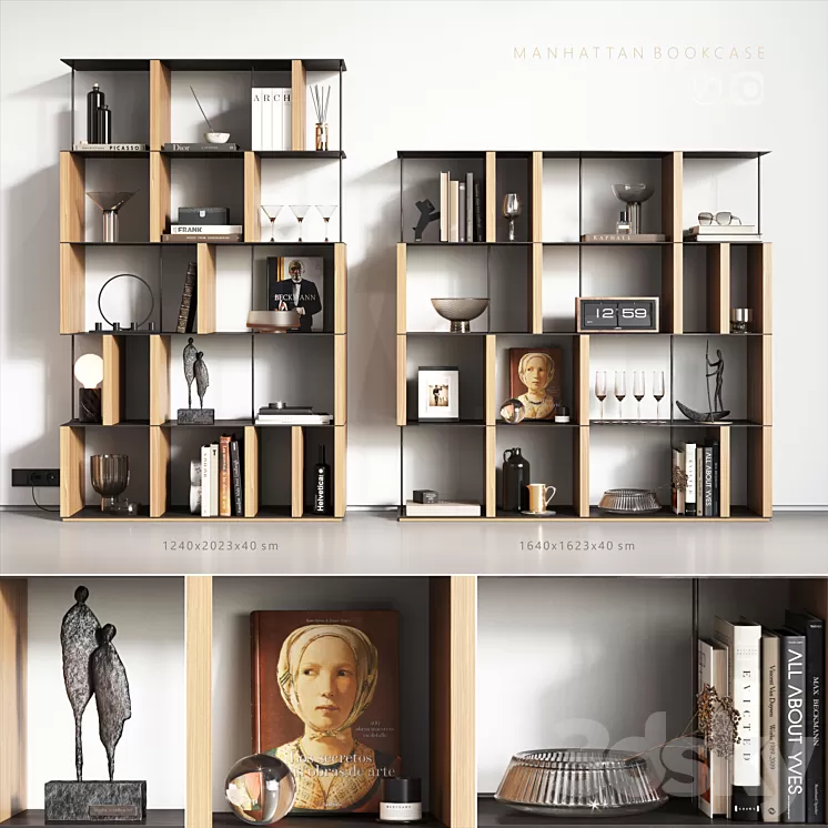 Manhattan bookcase 3D Model Free Download Manhattan bookcase 3D Model Free Download