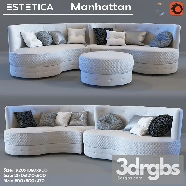 Manhattan Sofa 01 3D Model Download