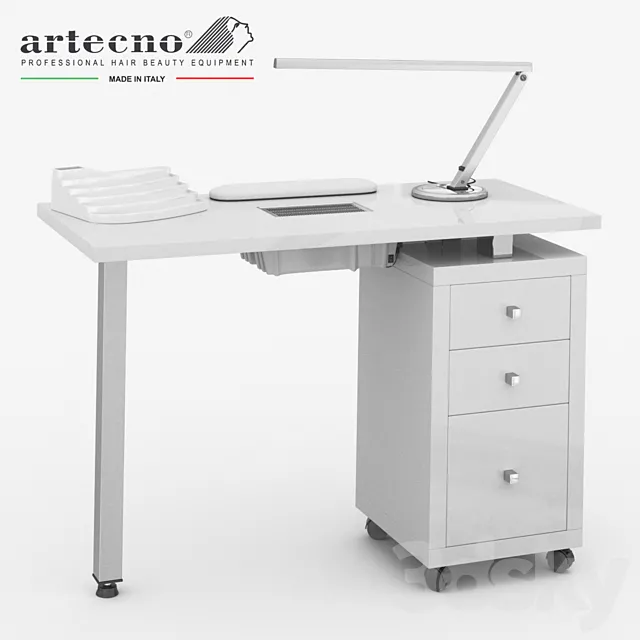 Manicure table Square Vented 305 LX Artecno 3D Model