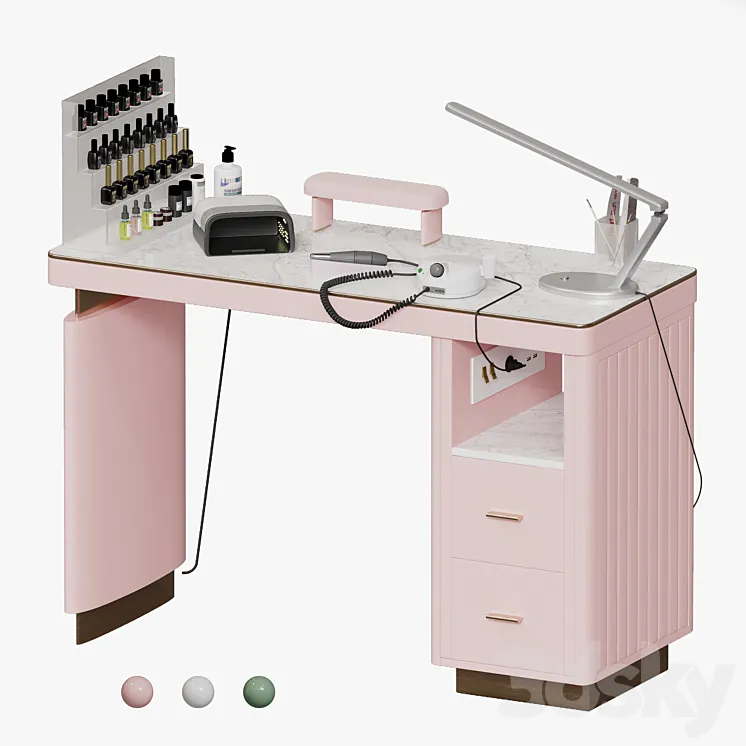 Manicure table Yoocell OC1850 3D Model Free Download
